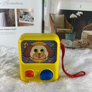 Vtg 1990 Shelcore Windup Musical Radio Baby Toy Brahms Lullaby Puppy's Eyes Move